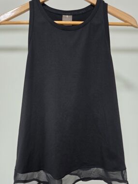 Calla Women's Black Mesh-Hem Tank Top